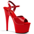 Pleaser - Adore 709 - Red - 7 inch