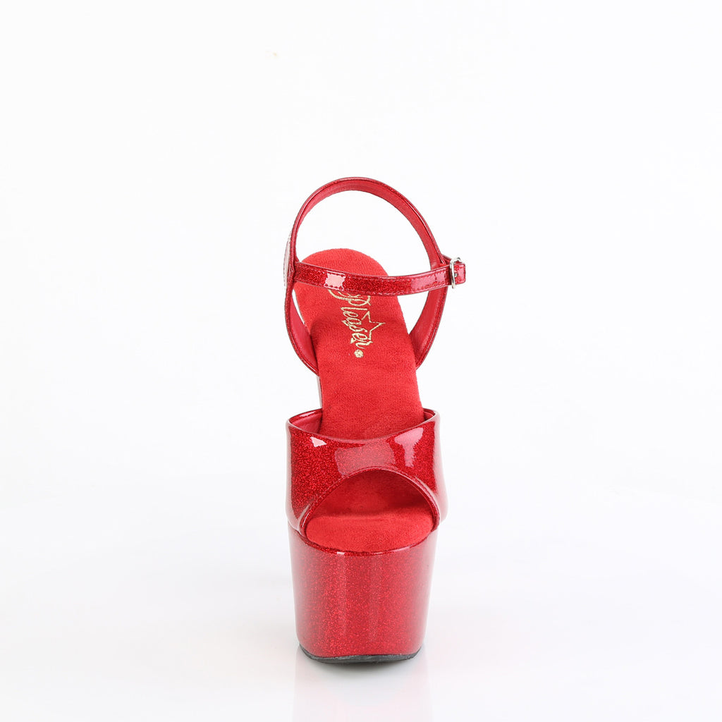 Pleaser - Adore 709GP - Ruby Red Glitter - 7 inch