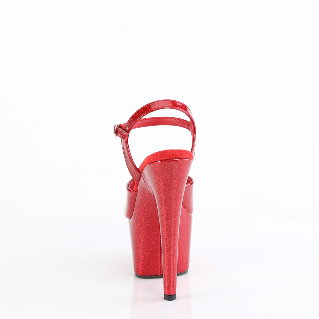 Pleaser - Adore 709GP - Ruby Red Glitter - 7 inch