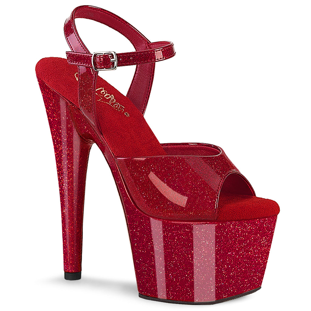 Pleaser - Adore 709GP - Ruby Red Glitter - 7 inch