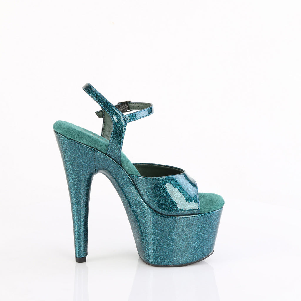 Pleaser - Adore 709GP - Teal Glitter - 7 inch