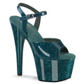 Pleaser - Adore 709GP - Teal Glitter - 7 inch