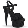 Pleaser - Adore 709WR - Black Shimmering Fabric - 7 inch
