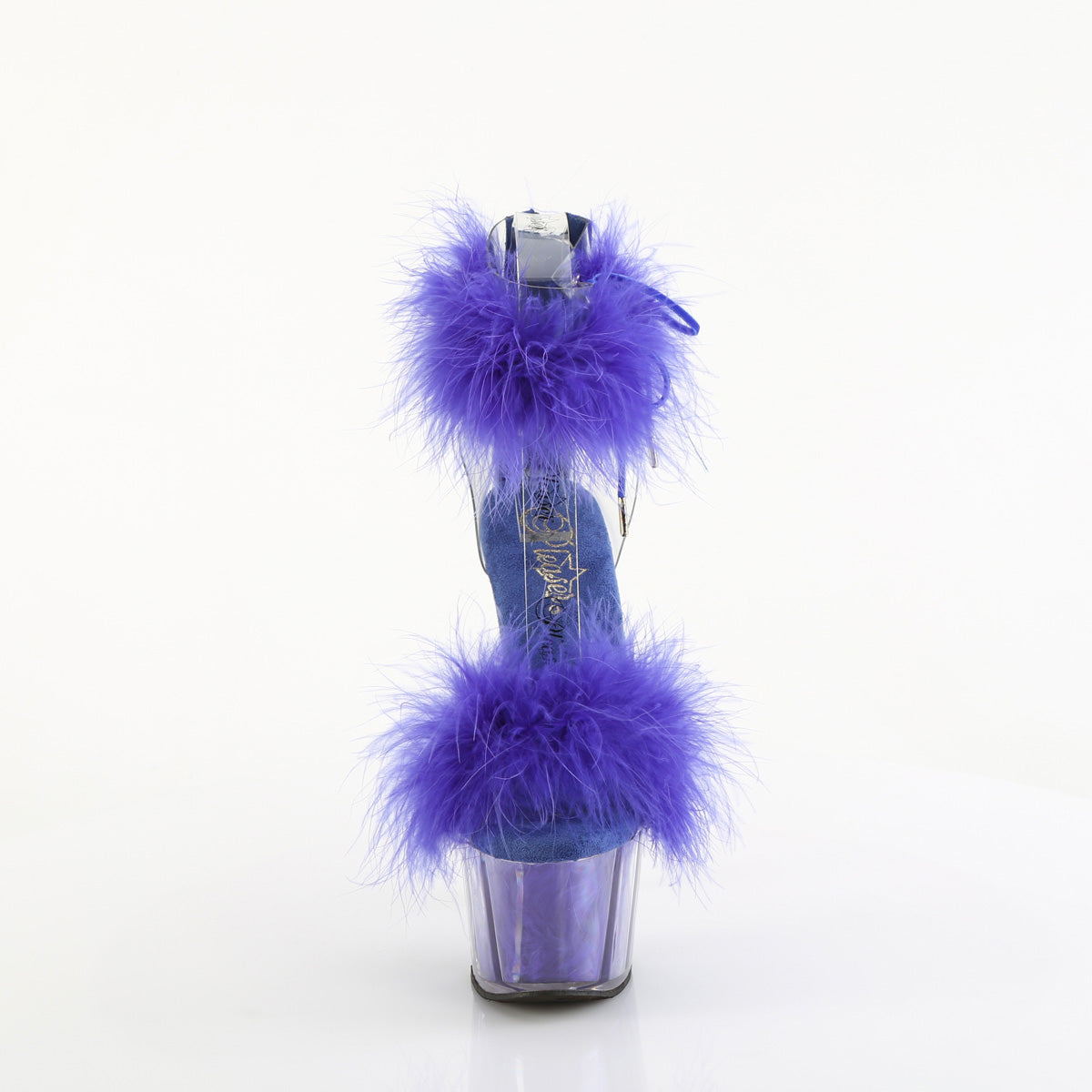Pleaser - Adore 724F - Clear-Royal Blue Fourrure - 7 inch