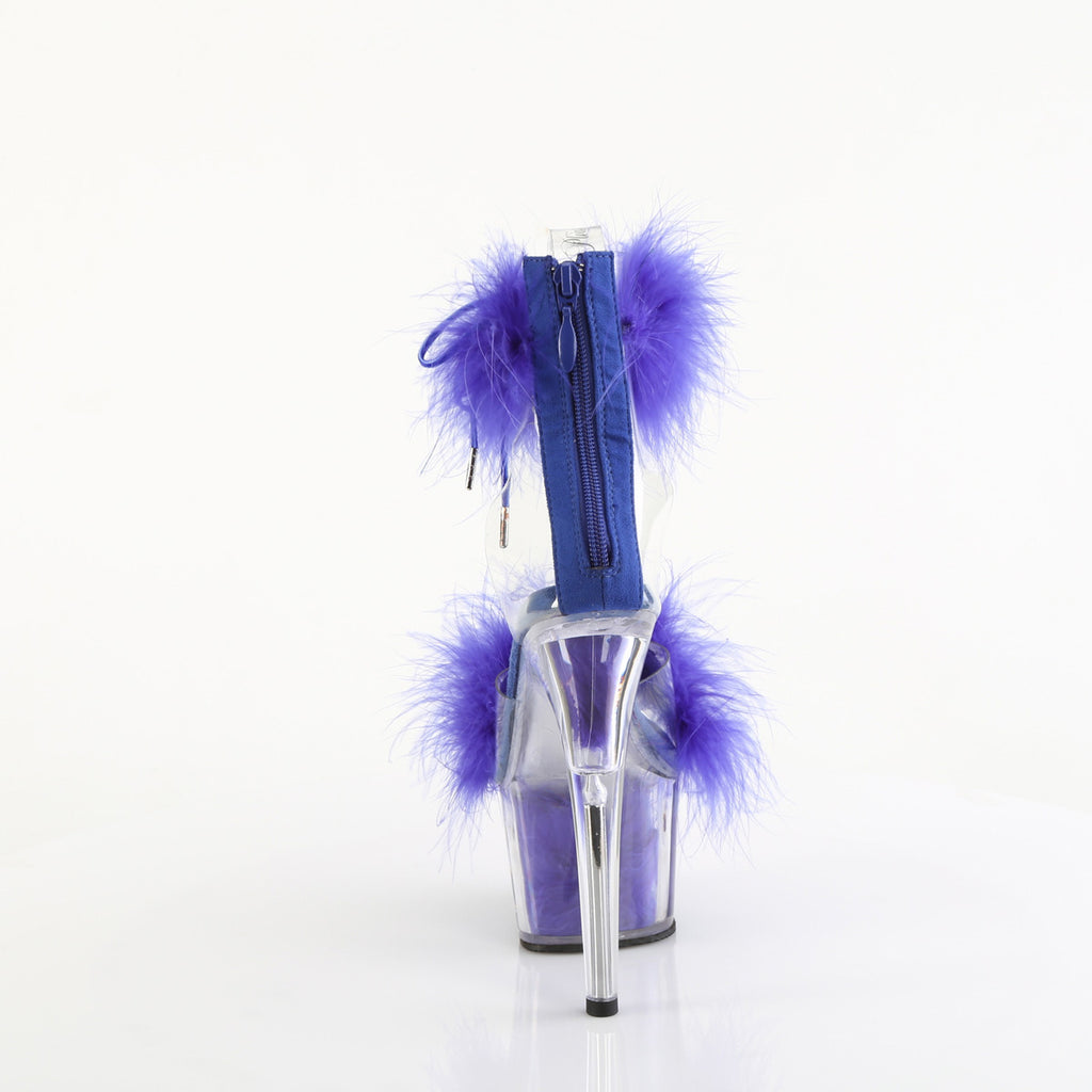 Pleaser - Adore 724F - Clear-Royal Blue Fourrure - 7 inch