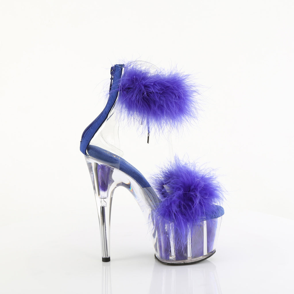 Pleaser - Adore 724F - Clear-Royal Blue Fourrure - 7 inch