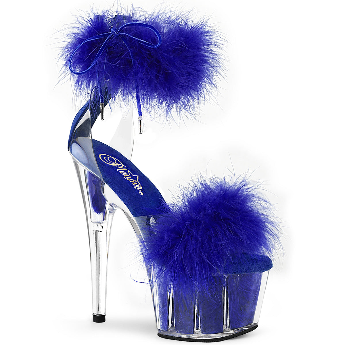 Pleaser - Adore 724F - Clear-Royal Blue Fourrure - 7 inch