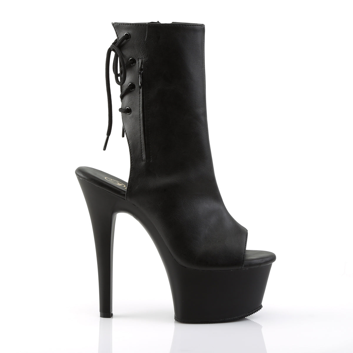 Pleaser - Aspire 1018 - Black Faux Leather - 6 inch