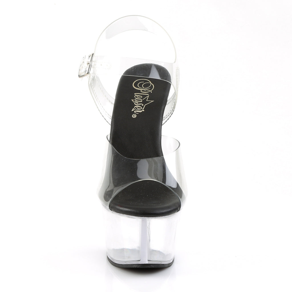 Pleaser - Aspire 608 - Clear-Black - 6 inch