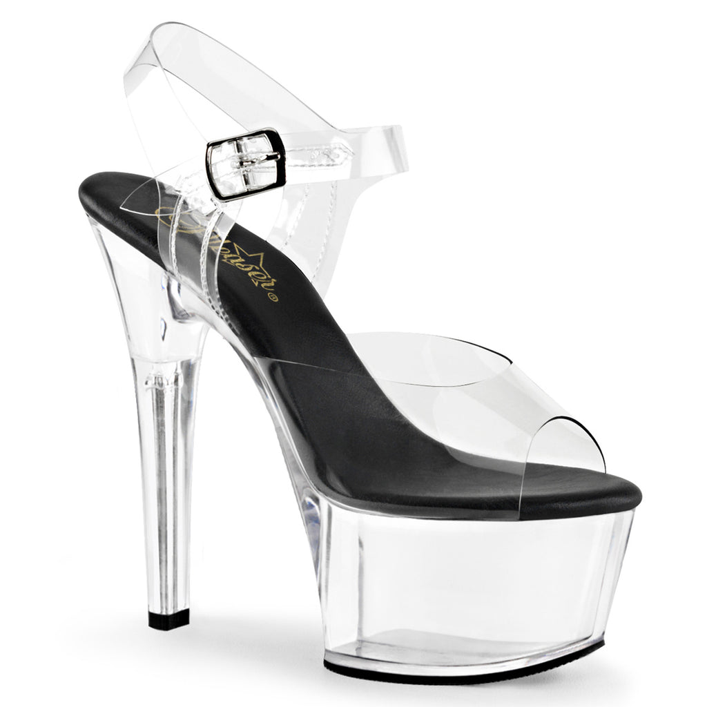 Pleaser - Aspire 608 - Clear-Black - 6 inch
