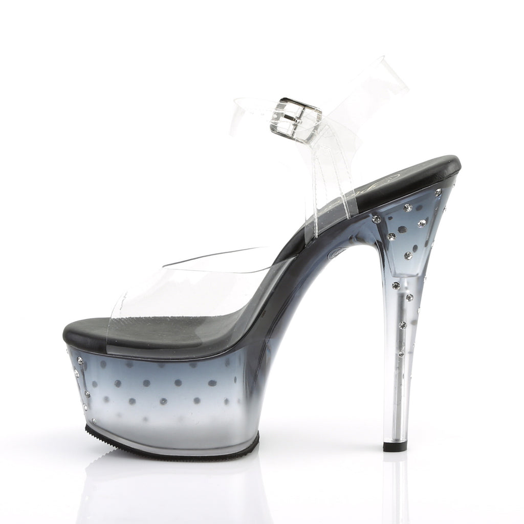 Pleaser - Aspire 608STD - Black-Clear - 6 inch