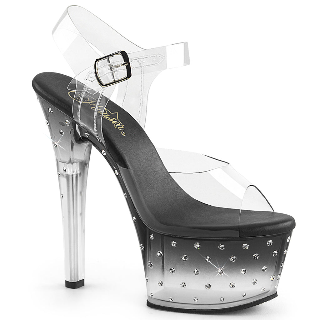 Pleaser - Aspire 608STD - Black-Clear - 6 inch