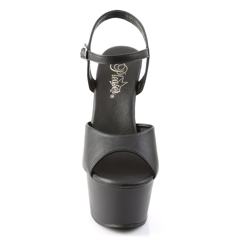 Pleaser - Aspire 609 - Black Faux Leather - 6 inch