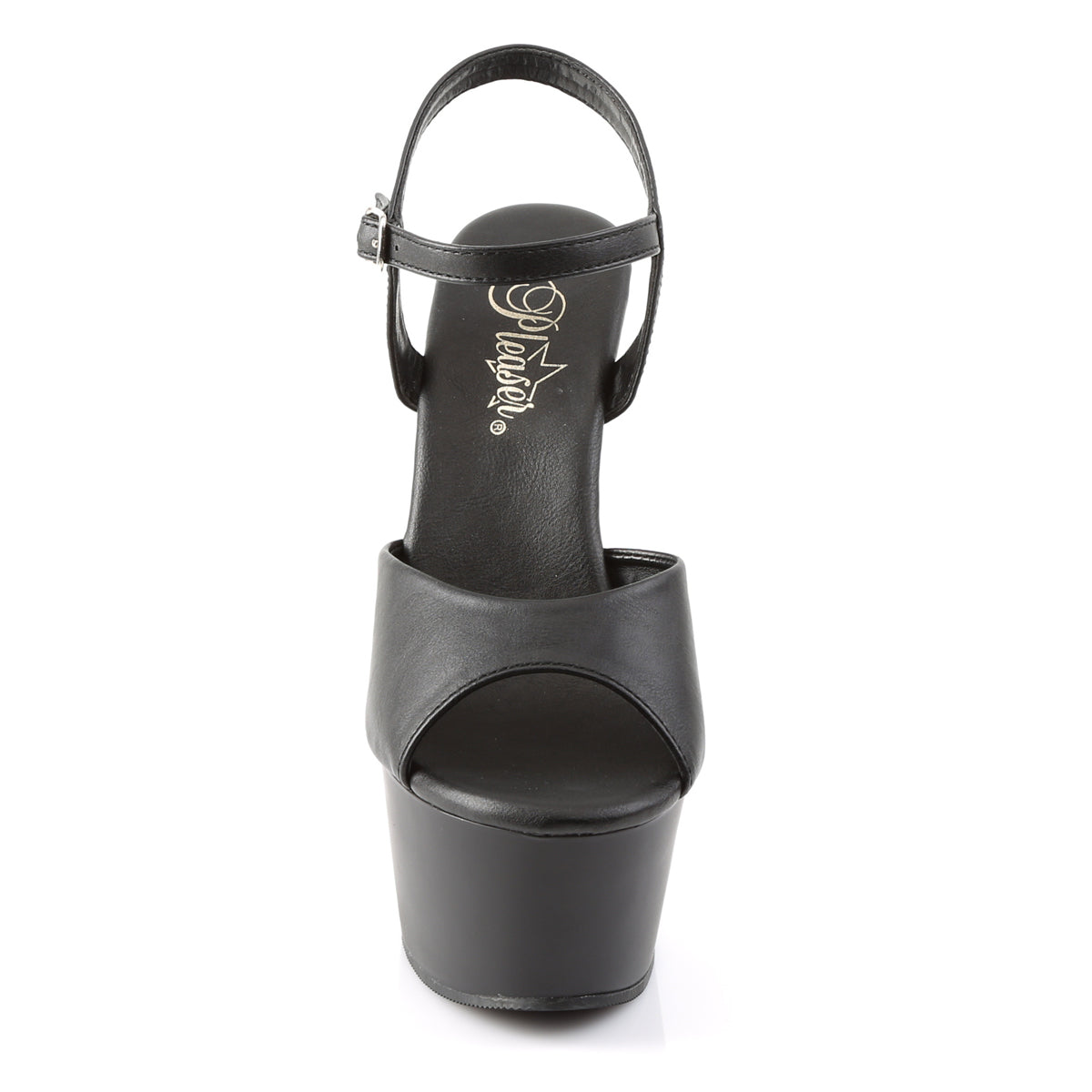 Pleaser - Aspire 609 - Black Faux Leather - 6 inch
