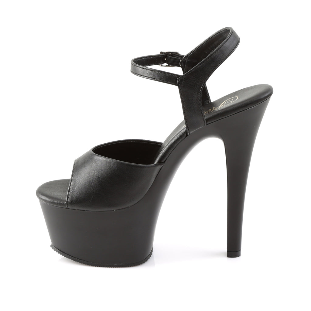 Pleaser - Aspire 609 - Black Faux Leather - 6 inch