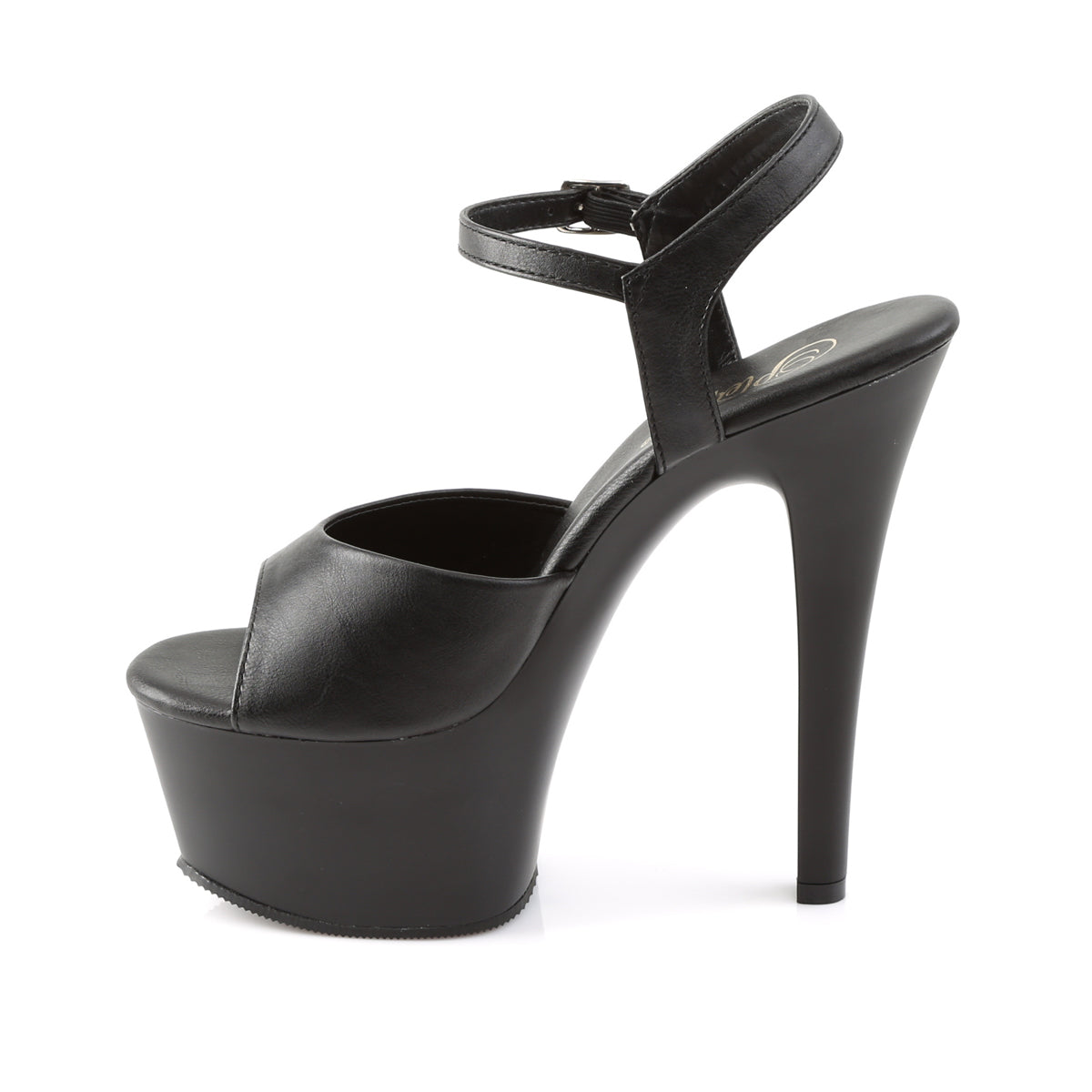 Pleaser - Aspire 609 - Black Faux Leather - 6 inch