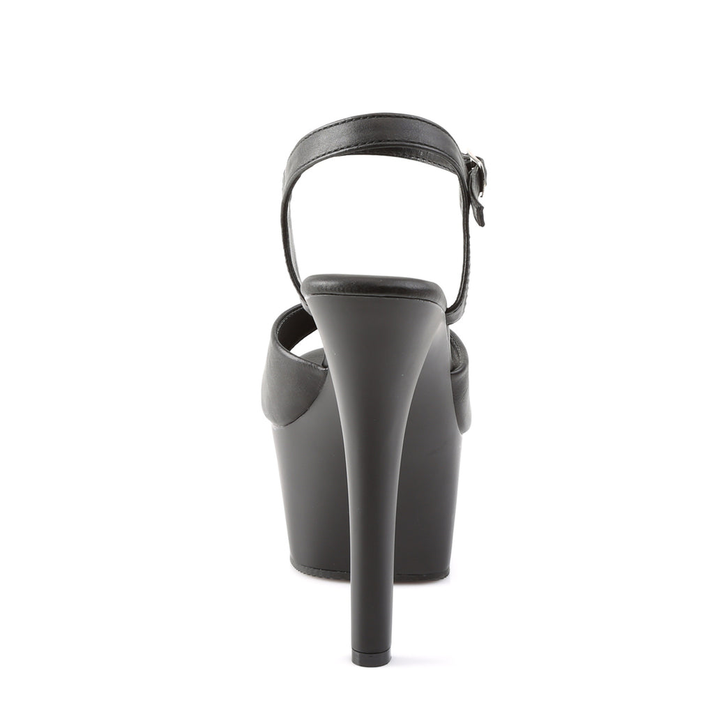 Pleaser - Aspire 609 - Black Faux Leather - 6 inch
