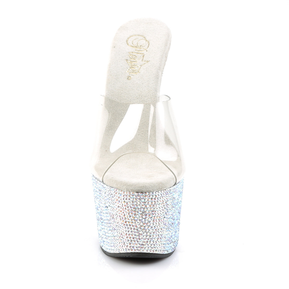 Pleaser - Bejeweled 701DM - Silver Multi Rhinestones - 7 inch