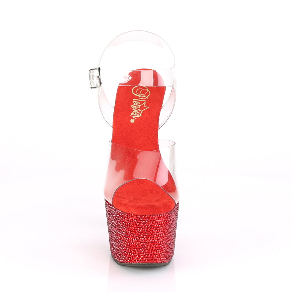Pleaser - Bejeweled 708DM - Red Rhinestones - 7 inch