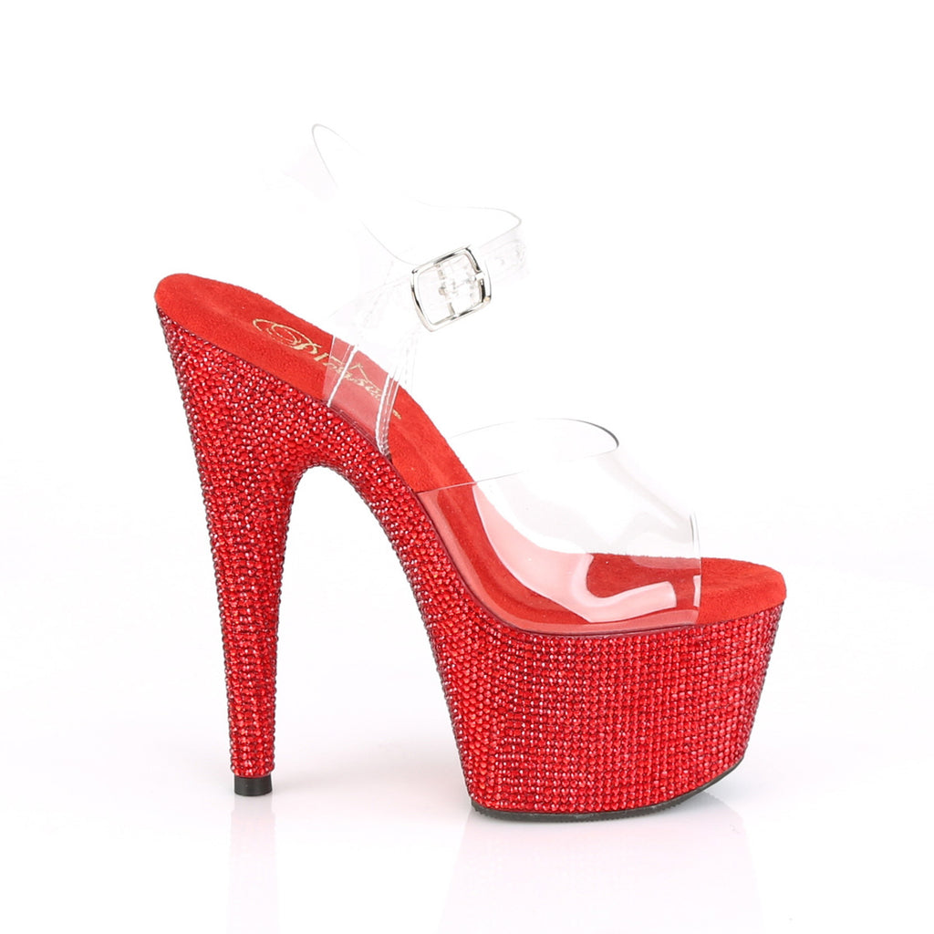 Pleaser - Bejeweled 708DM - Red Rhinestones - 7 inch