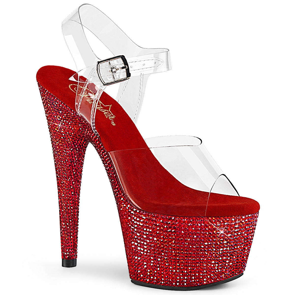 Pleaser - Bejeweled 708DM - Red Rhinestones - 7 inch