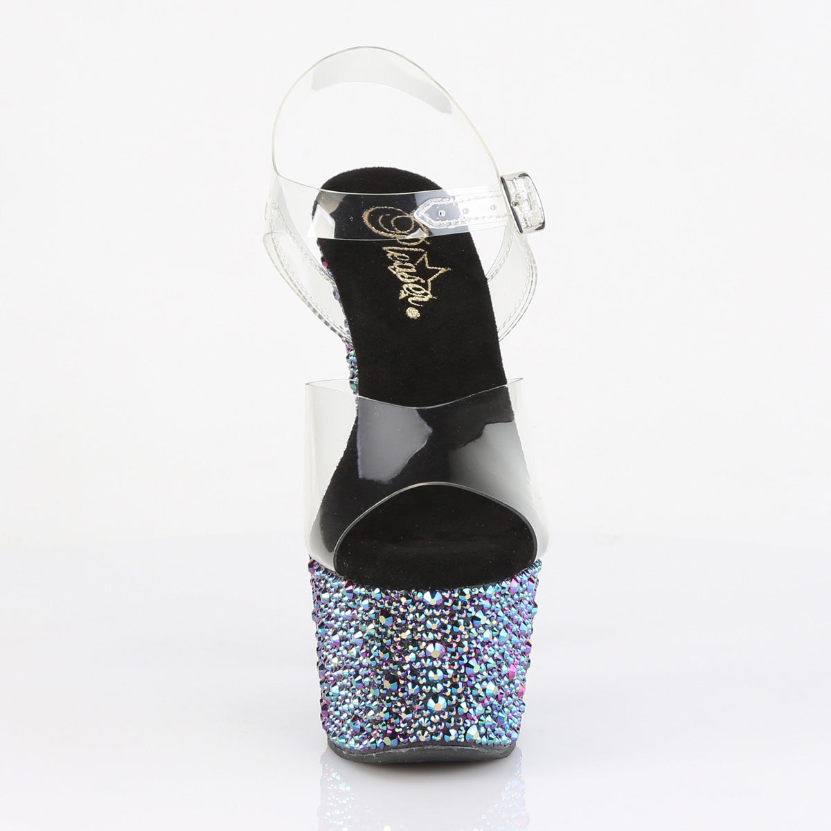 Pleaser - Bejeweled 708MS - Black Multi Rhinestones - 7 inch
