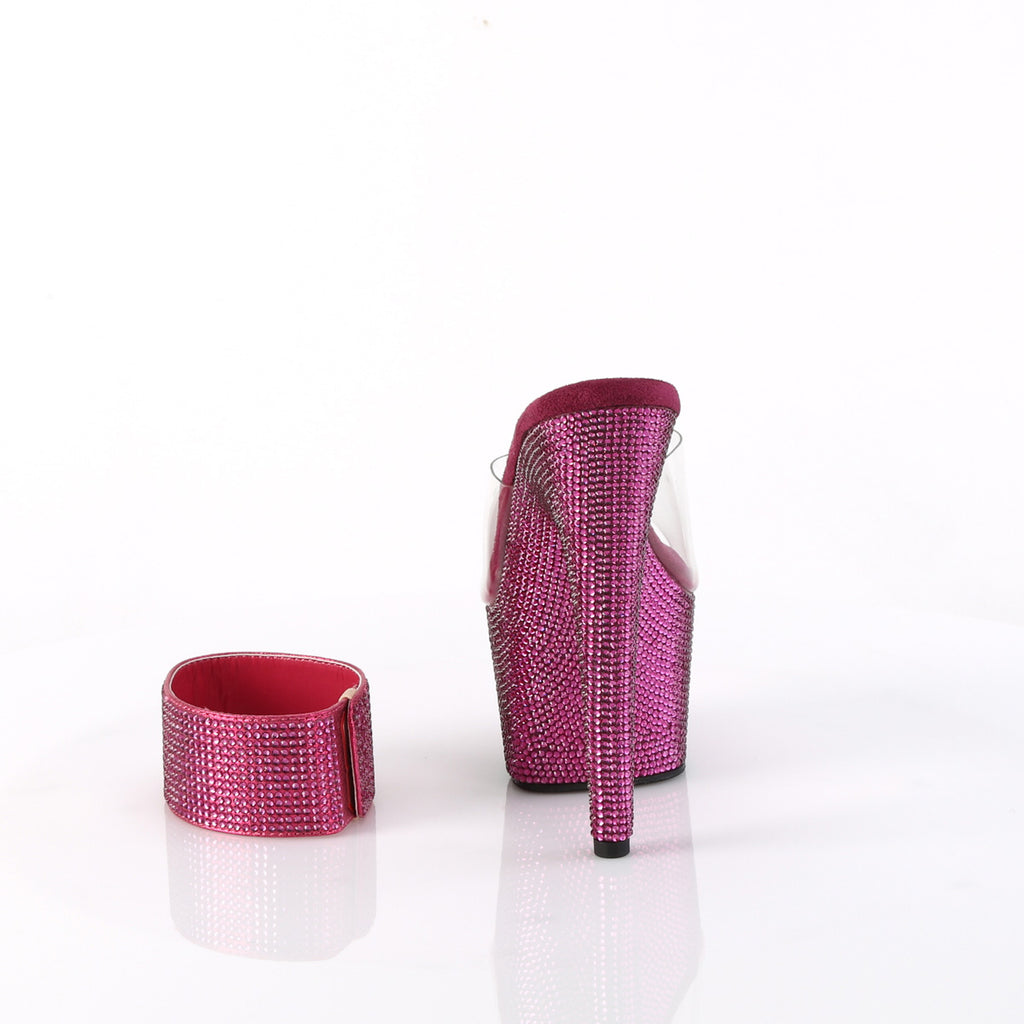 Pleaser - Bejeweled 712RS - Fuchsia Rhinestones - 7 inch