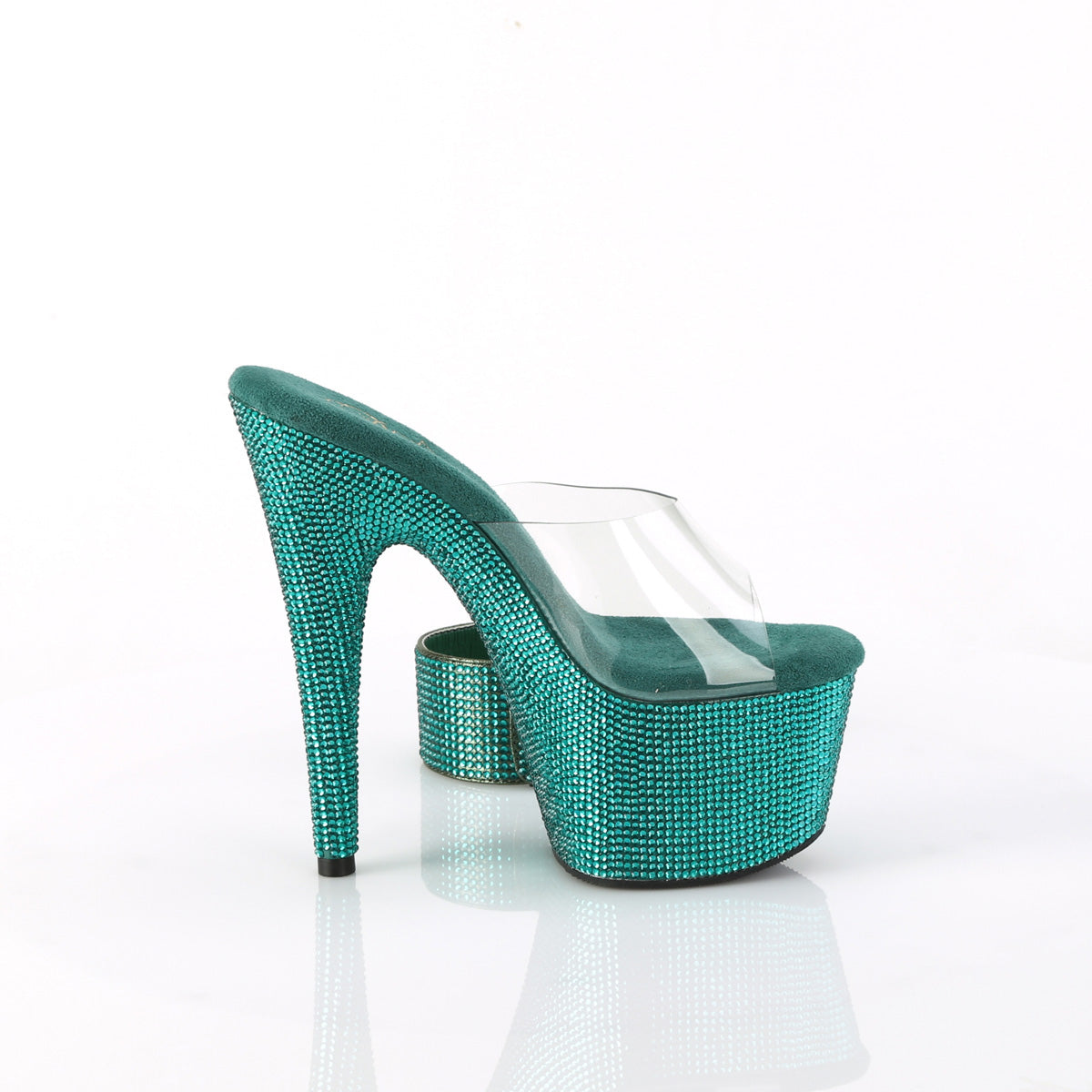 Pleaser - Bejeweled 712RS - Green Rhinestones - 7 inch