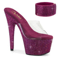 Pleaser - Bejeweled 712RS - Fuchsia Rhinestones - 7 inch