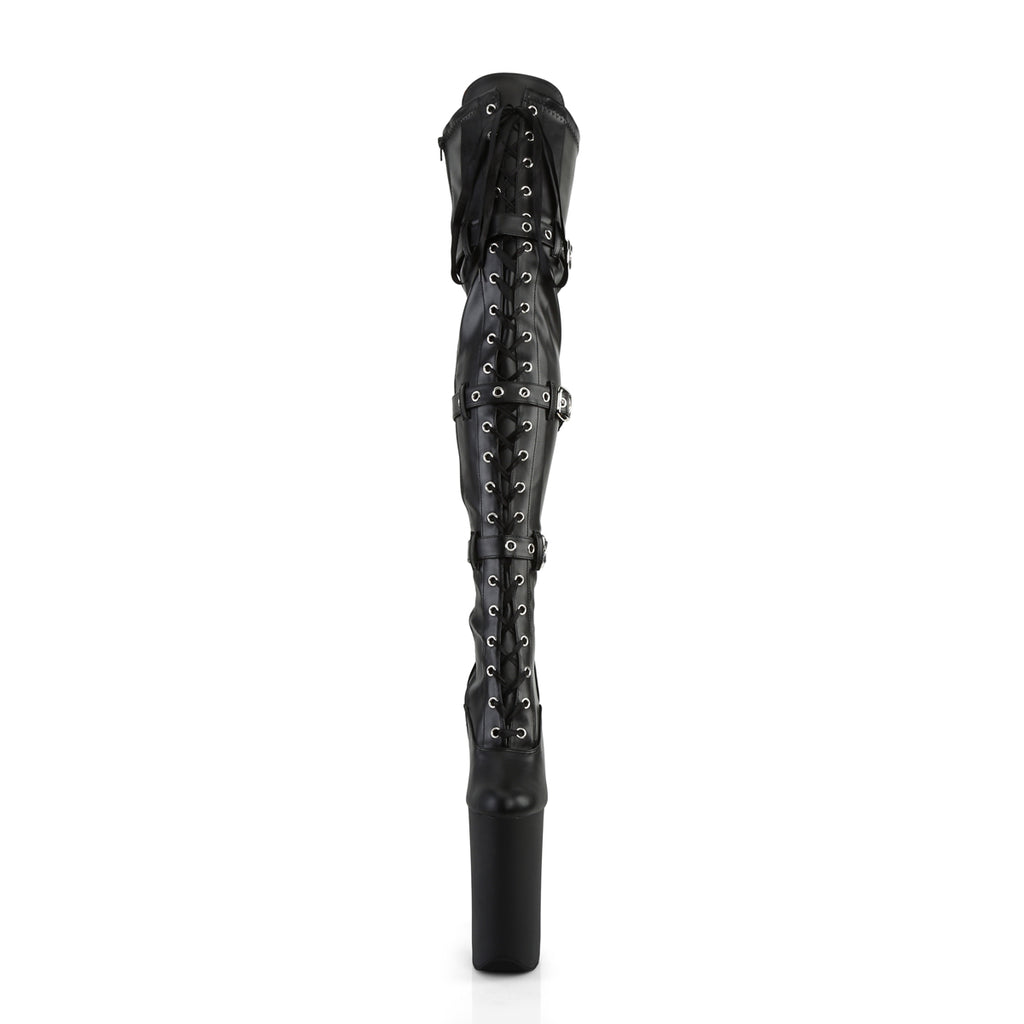 Pleaser - Beyond 3028 - Black Faux Leather - 10 inch