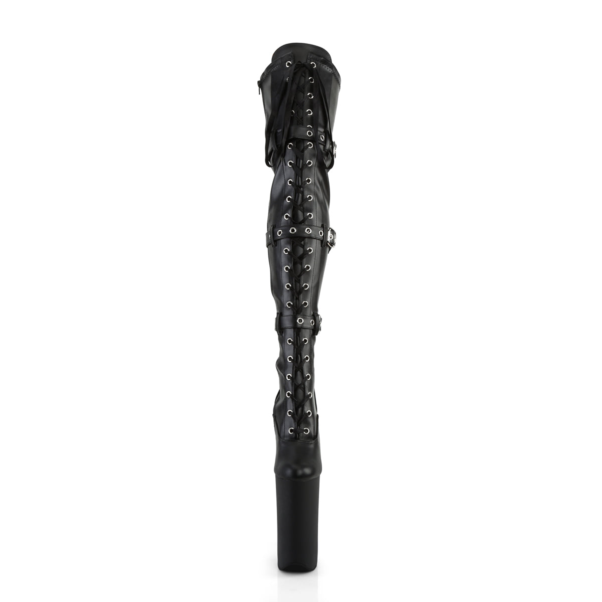 Pleaser - Beyond 3028 - Black Faux Leather - 10 inch