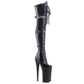 Pleaser - Beyond 3028 - Black Faux Leather - 10 inch