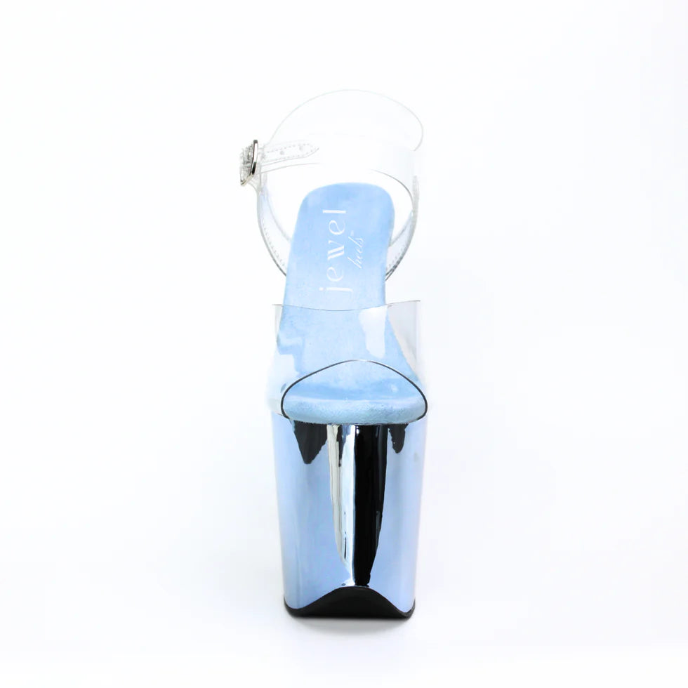 Jewel Heels - Chrome Sky Blue - 8 inch
