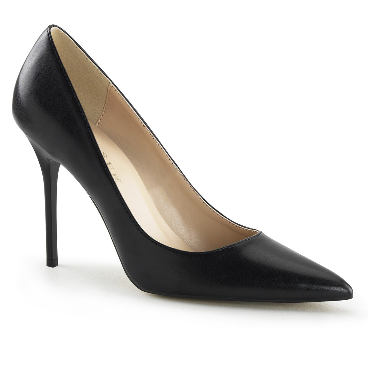 Pleaser Classique 20 Black Vegan Leather