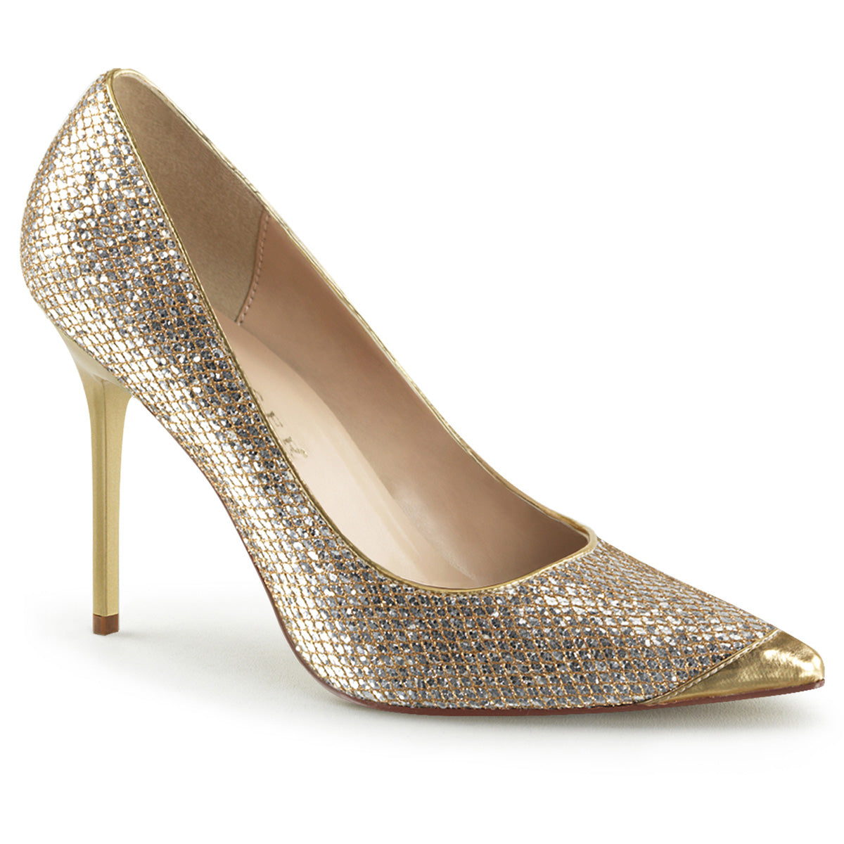 Pleaser Classique 20 Gold Glittery