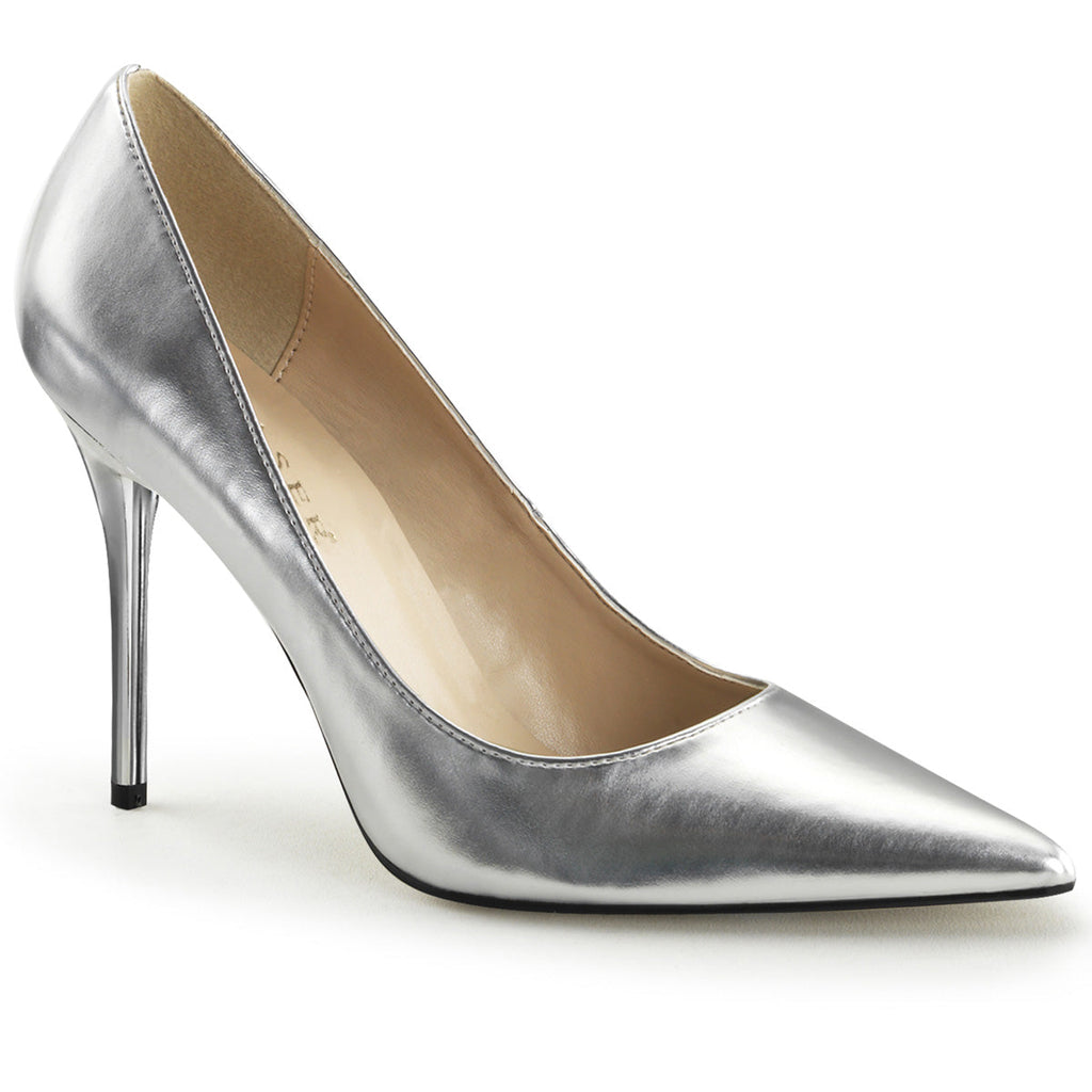 Pleaser Classique 20 Silver Metallic