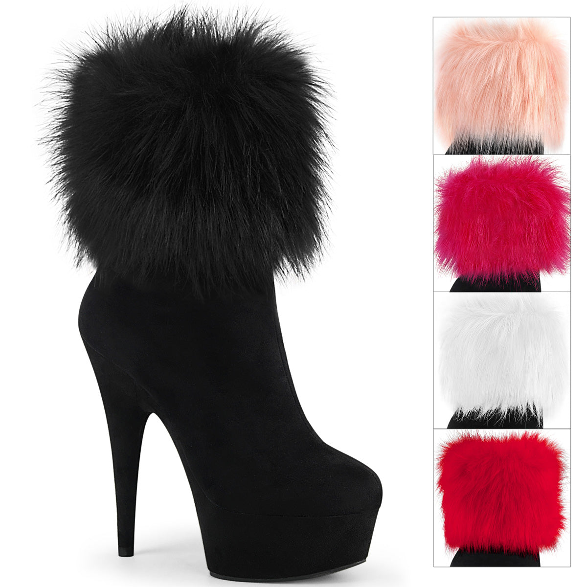 Pleaser - Delight 1000 - Black Faux Suede - 6 inch