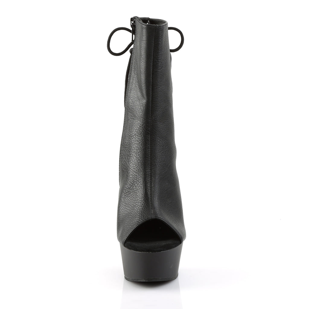 Pleaser - Delight 1018 - Black Faux Leather - 6 inch