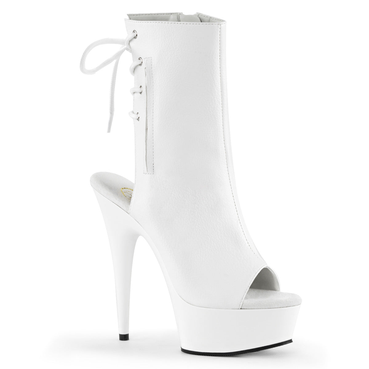 Pleaser - Delight 1018 - White Faux Leather - 6 inch