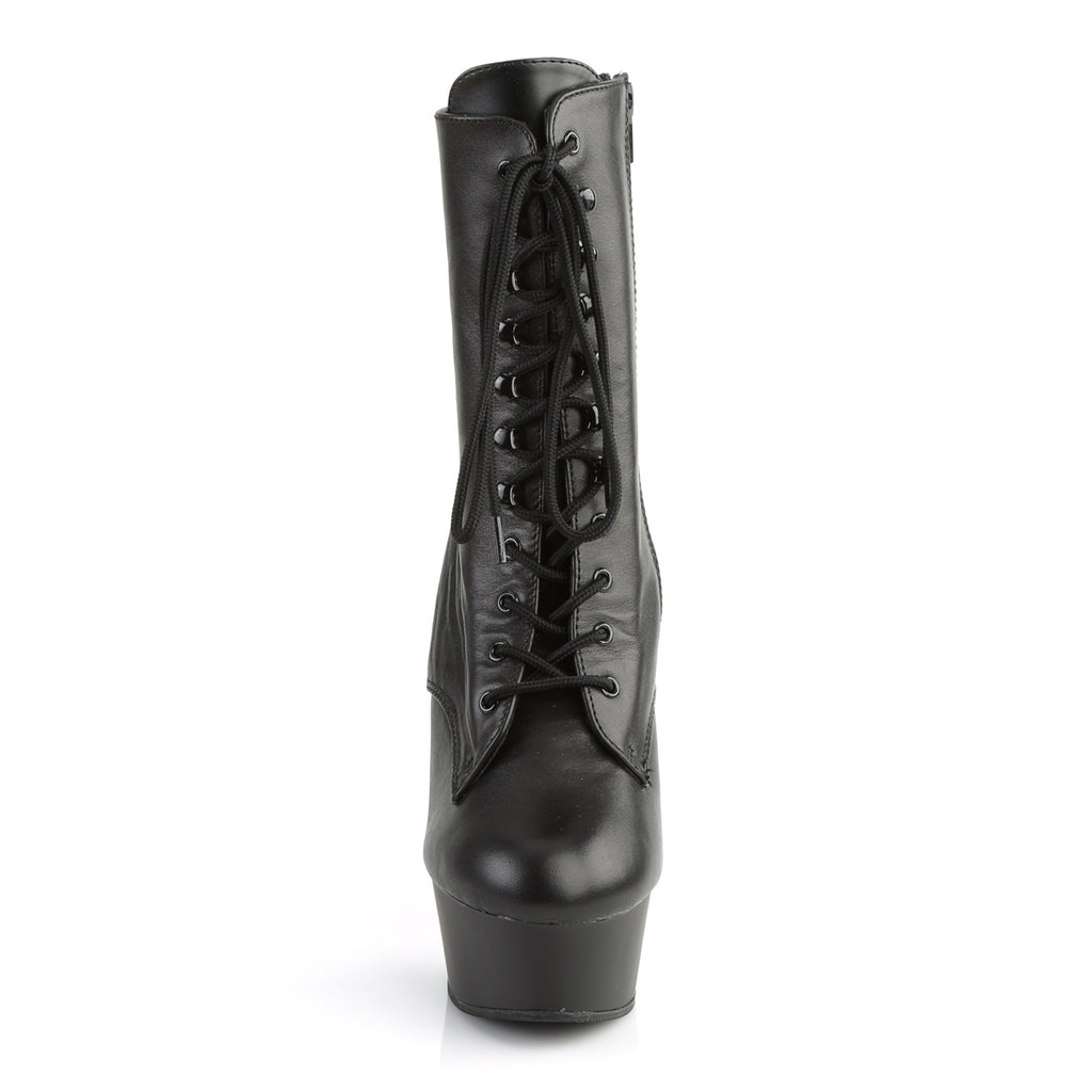 Pleaser - Delight 1020 - Black Leather - 6 inch