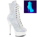 Pleaser - Delight 1020LG - Neon White Multi Glitter - 6 inch