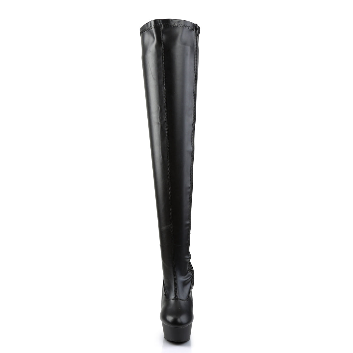 Pleaser - Delight 3000 - Black Faux Leather - 6 inch