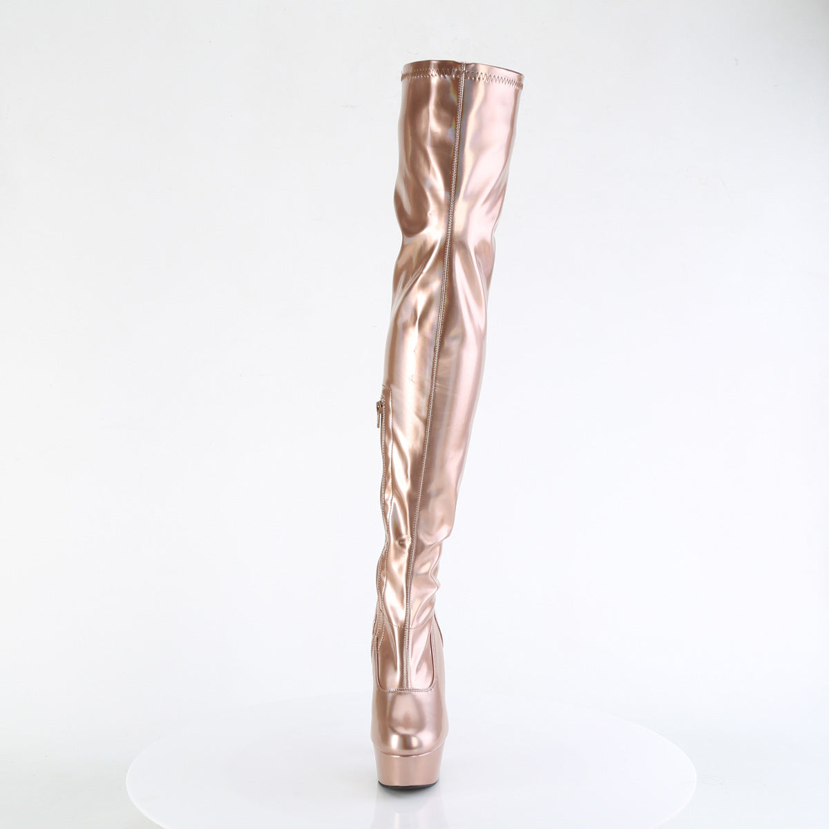 Pleaser - Delight 3000HWR - Rose Gold Holographique Faux Leather - 6 inch