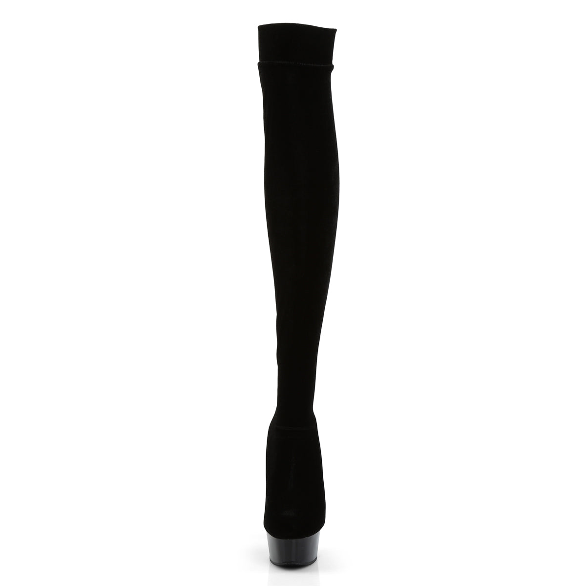 Pleaser - Delight 3002 - Black Velvet - 6 inch