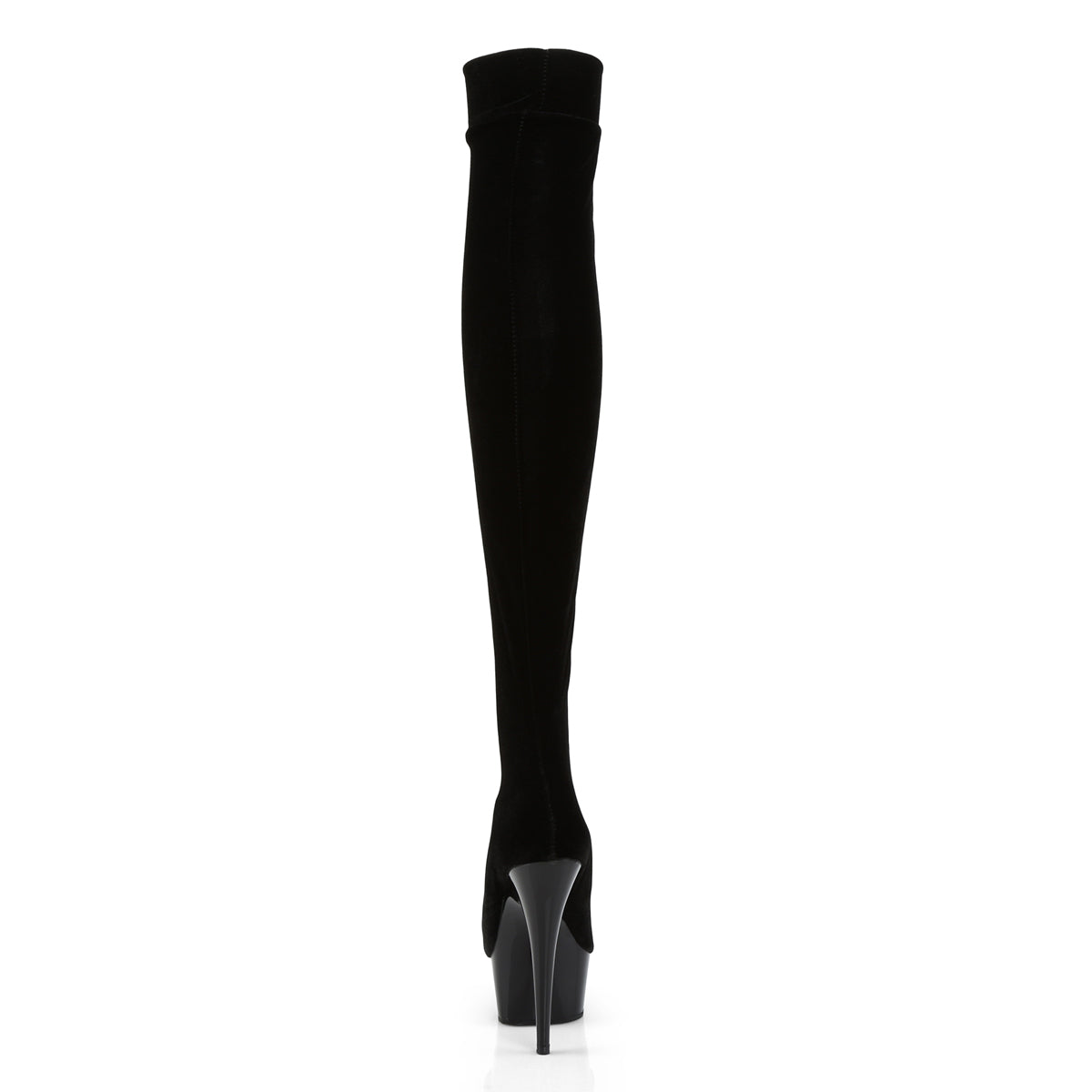 Pleaser - Delight 3002 - Black Velvet - 6 inch