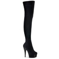 Pleaser - Delight 3002 - Black Velvet - 6 inch