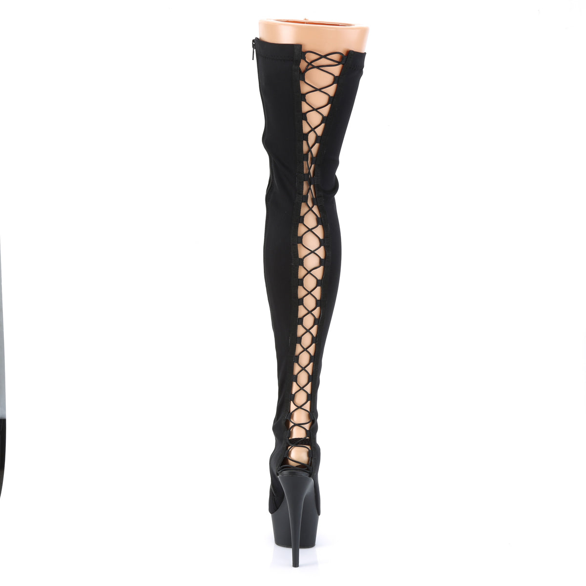Pleaser - Delight 3003 - Black Lycra - 6 inch