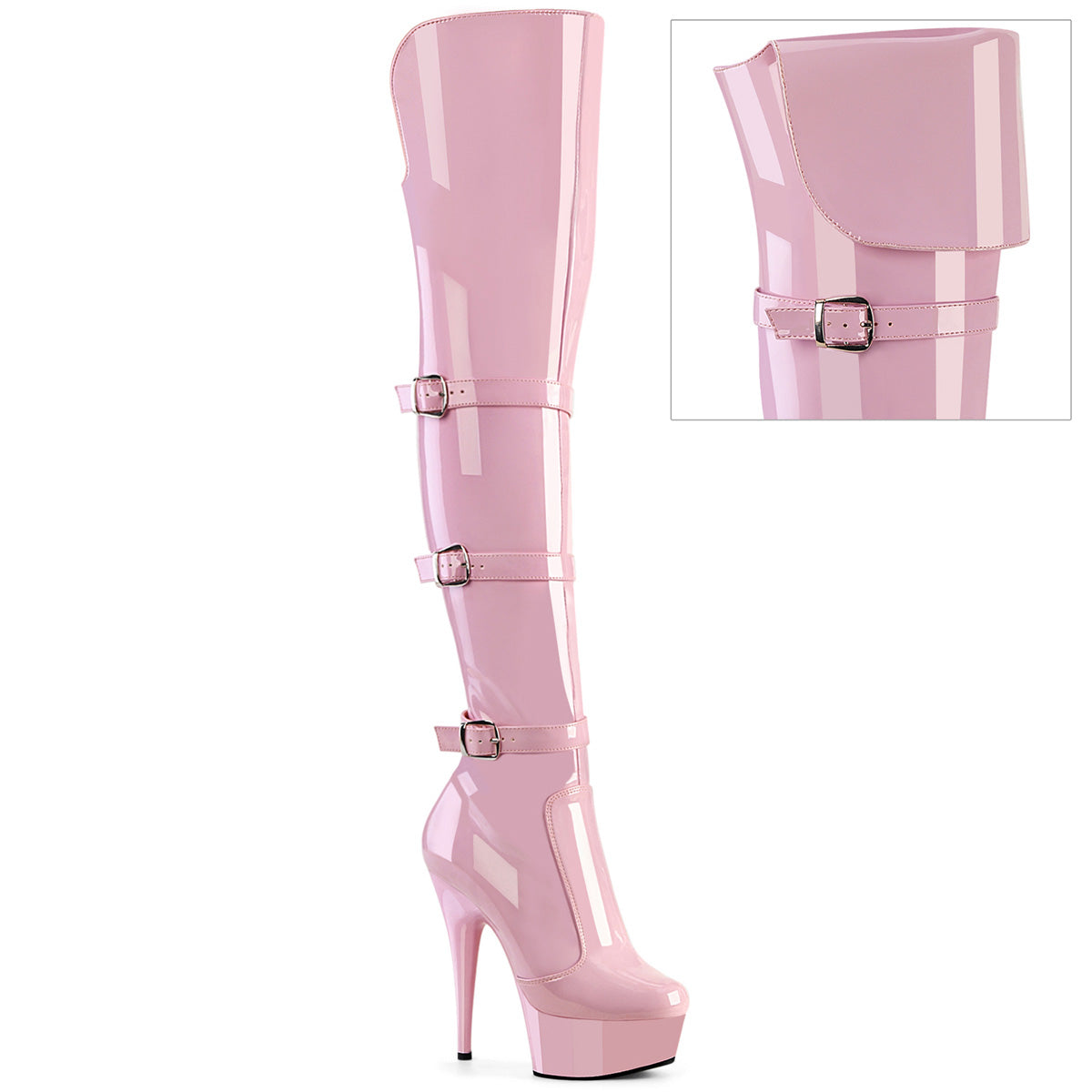 Pleaser - Delight 3018 - Baby Pink . - 6 inch