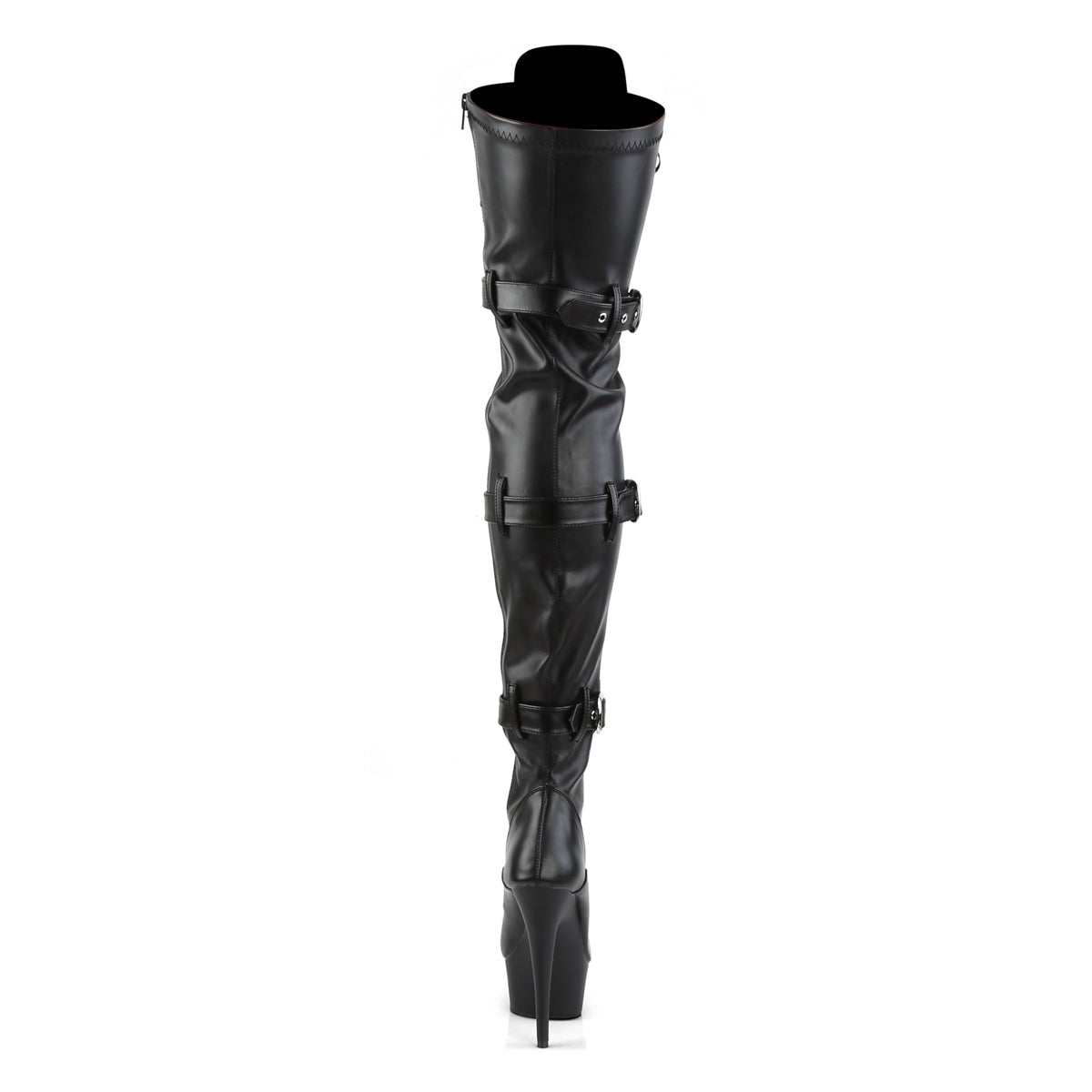 Pleaser - Delight 3028 - Black Faux Leather - 6 inch