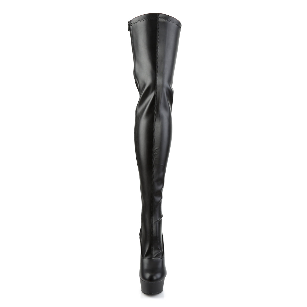 Pleaser - Delight 3063 - Black Faux Leather - 6 inch